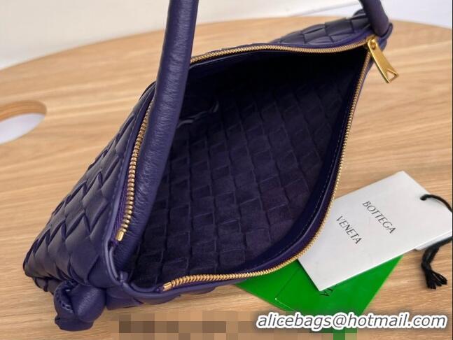 Shop Promotional Bottega Veneta Small Turn Pouch in Intrecciato leather 701023 Purple 2023