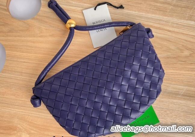 Shop Promotional Bottega Veneta Small Turn Pouch in Intrecciato leather 701023 Purple 2023