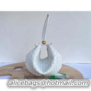 Promotional Bottega Veneta Turn Medium Hobo Bag in Intrecciato Leather 701024 White 2023