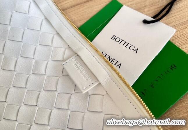 Promotional Bottega Veneta Turn Medium Hobo Bag in Intrecciato Leather 701024 White 2023