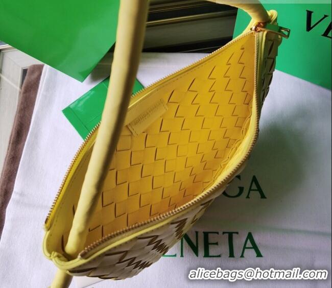 Inexpensive Bottega Veneta Small Turn Pouch in Intrecciato leather 701023 Yellow 2023