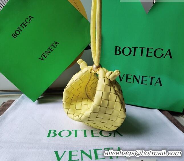 Inexpensive Bottega Veneta Small Turn Pouch in Intrecciato leather 701023 Yellow 2023