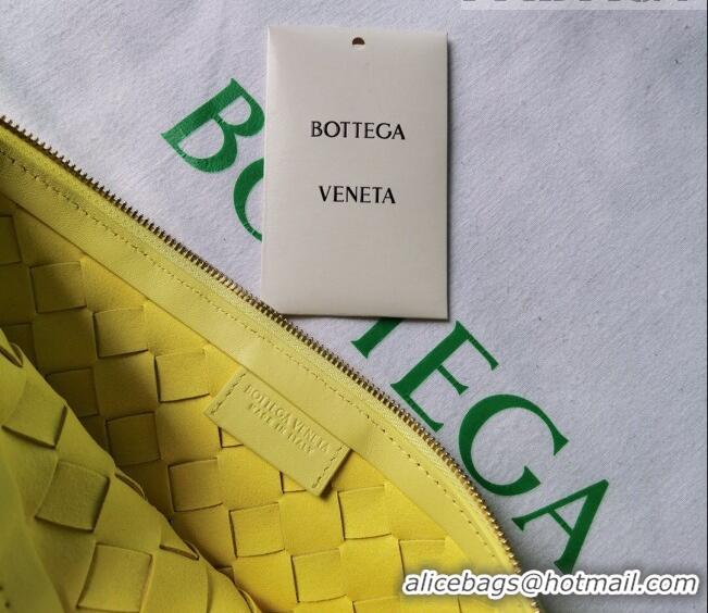 Inexpensive Bottega Veneta Small Turn Pouch in Intrecciato leather 701023 Yellow 2023