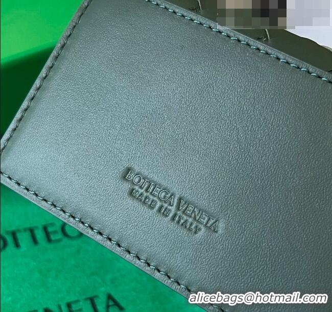 Classic Bottega Veneta Intrecciato Leather Business Card Case Wallet 605720 Green 2023