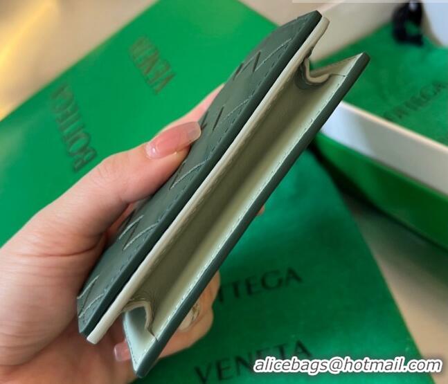 Classic Bottega Veneta Intrecciato Leather Business Card Case Wallet 605720 Green 2023