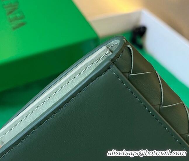 Classic Bottega Veneta Intrecciato Leather Business Card Case Wallet 605720 Green 2023