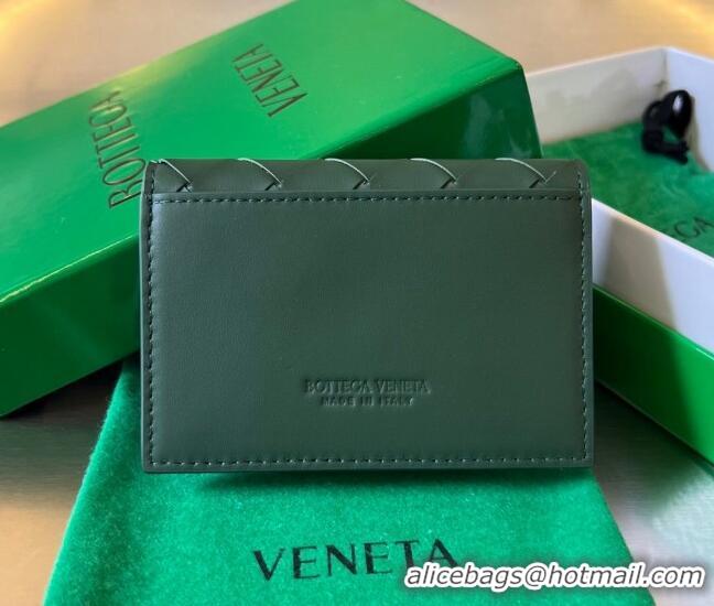 Classic Bottega Veneta Intrecciato Leather Business Card Case Wallet 605720 Green 2023