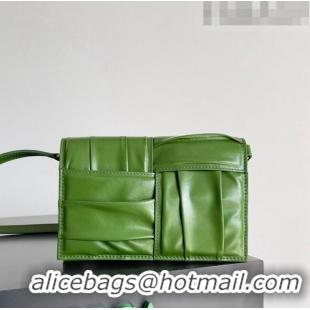 Good Looking Bottega Veneta Mini Cassette Cross-Body Bag in foulard intreccio leather 731243 Green 2023