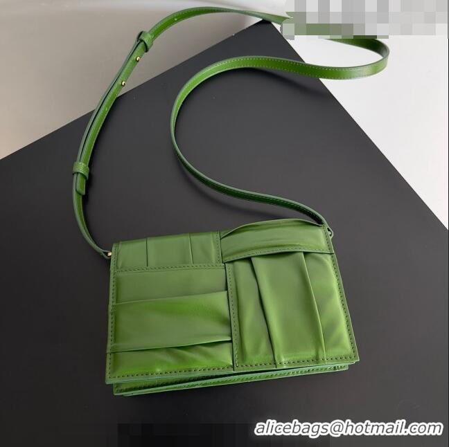 Good Looking Bottega Veneta Mini Cassette Cross-Body Bag in foulard intreccio leather 731243 Green 2023