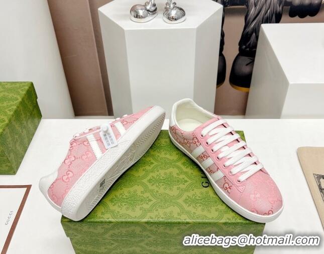 Charming Gucci x Adidas Gazelle GG Canvas Sneakers Pink 406039