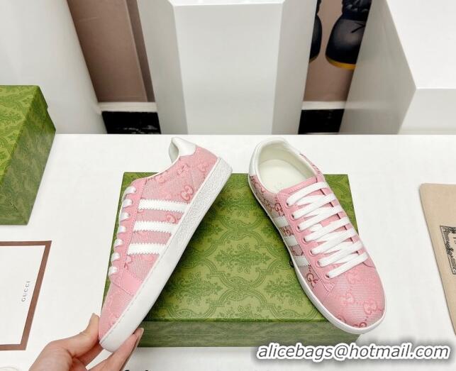 Charming Gucci x Adidas Gazelle GG Canvas Sneakers Pink 406039