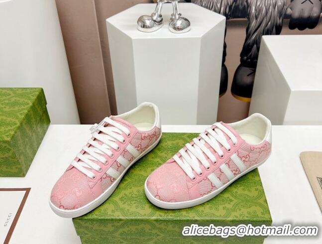 Charming Gucci x Adidas Gazelle GG Canvas Sneakers Pink 406039