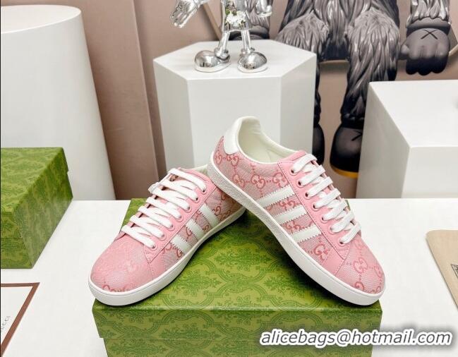 Charming Gucci x Adidas Gazelle GG Canvas Sneakers Pink 406039