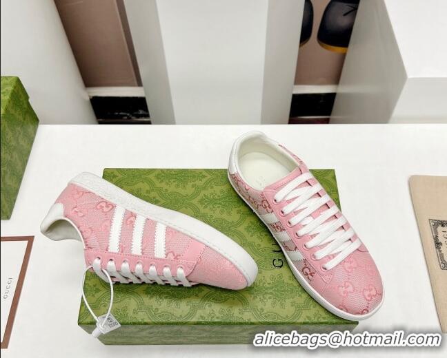 Charming Gucci x Adidas Gazelle GG Canvas Sneakers Pink 406039