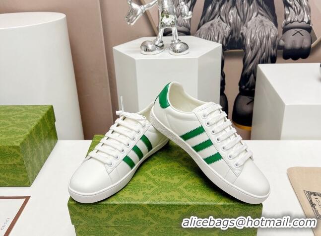 Most Popular Gucci x Adidas Gazelle Silky Calfskin Sneakers White/Green 406043