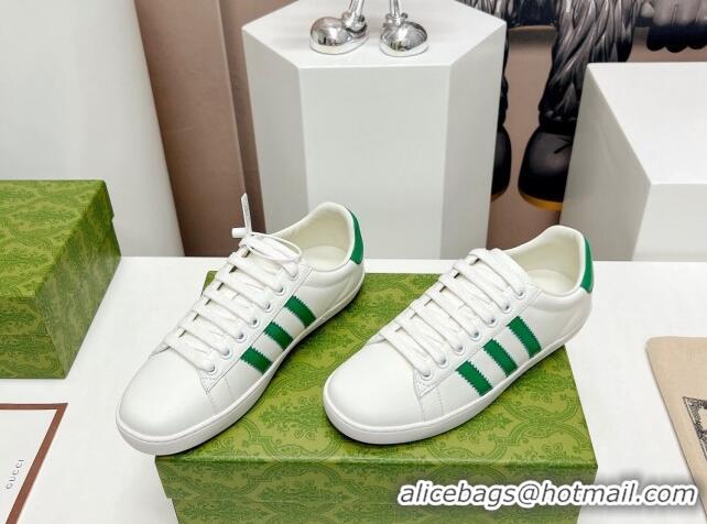 Most Popular Gucci x Adidas Gazelle Silky Calfskin Sneakers White/Green 406043