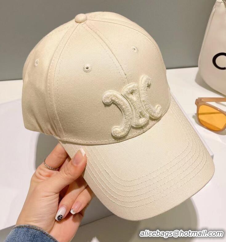 Super Quality Celine Triomphe Baseball Cap In Cotton CE8541 Cream