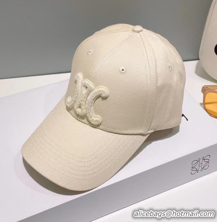 Super Quality Celine Triomphe Baseball Cap In Cotton CE8541 Cream