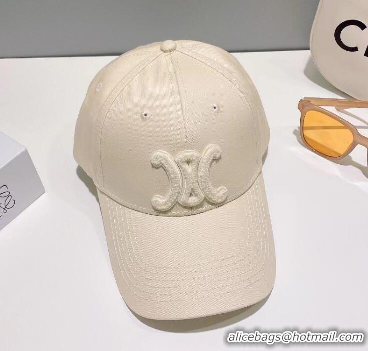 Super Quality Celine Triomphe Baseball Cap In Cotton CE8541 Cream