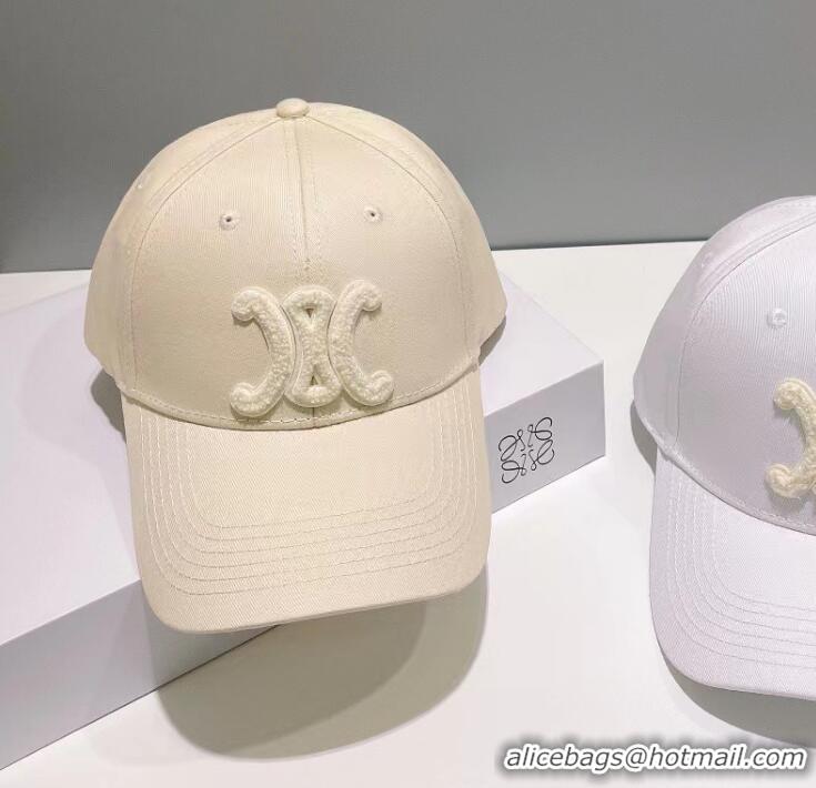 Super Quality Celine Triomphe Baseball Cap In Cotton CE8541 Cream