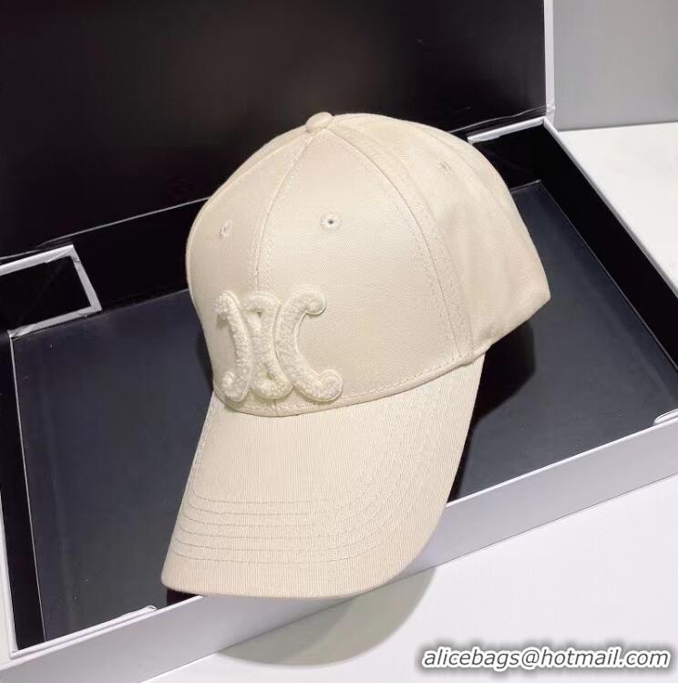 Super Quality Celine Triomphe Baseball Cap In Cotton CE8541 Cream