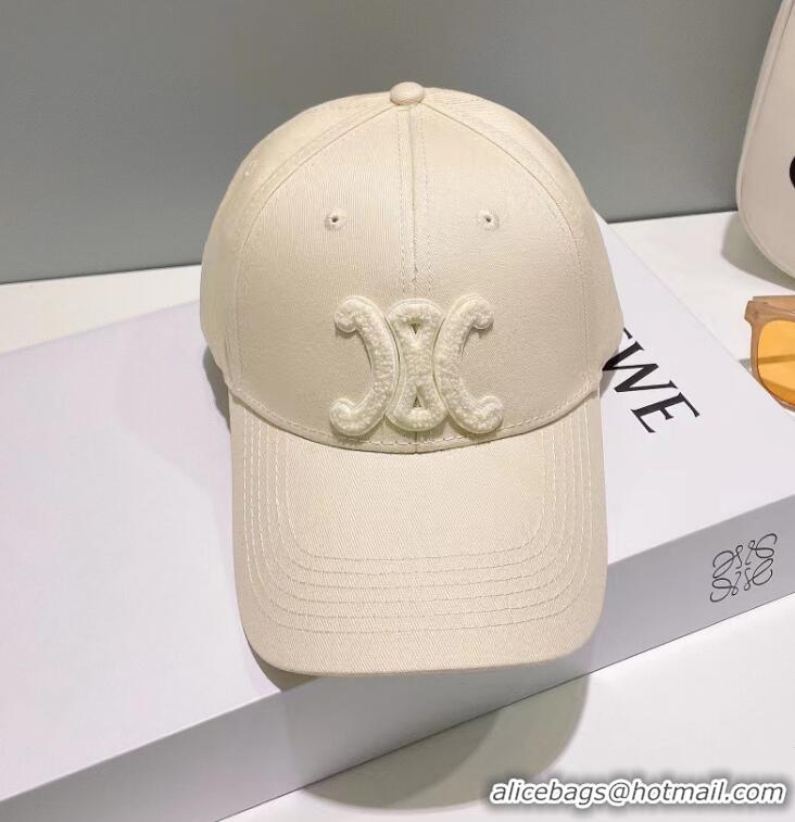 Super Quality Celine Triomphe Baseball Cap In Cotton CE8541 Cream