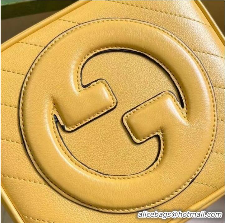 Famous Brand GUCCI BLONDIE TOP HANDLE BAG 744434 Yellow