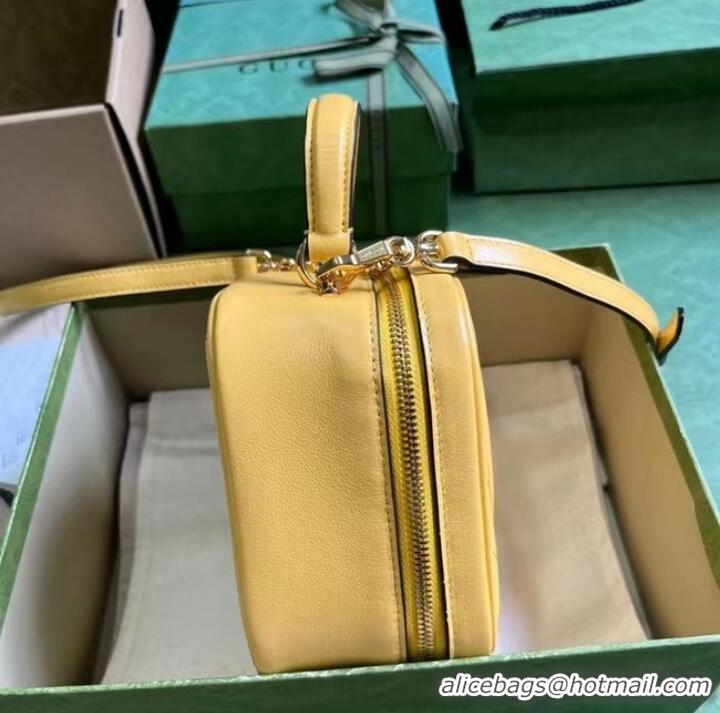 Famous Brand GUCCI BLONDIE TOP HANDLE BAG 744434 Yellow