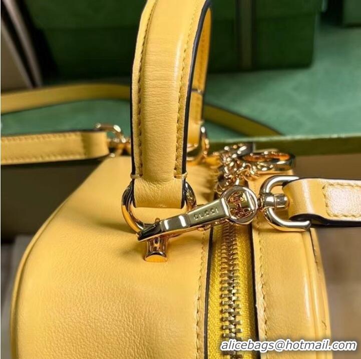 Famous Brand GUCCI BLONDIE TOP HANDLE BAG 744434 Yellow