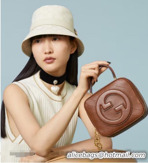 Big Discount GUCCI BLONDIE TOP HANDLE BAG 744434 Cuir