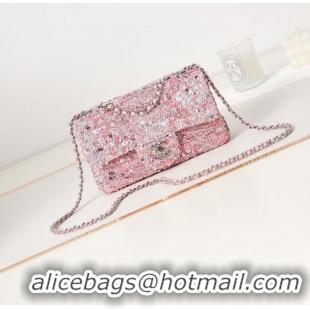 Super Quality Chanel 23C Sequins CF Shoulder Bag AS3965 Pink