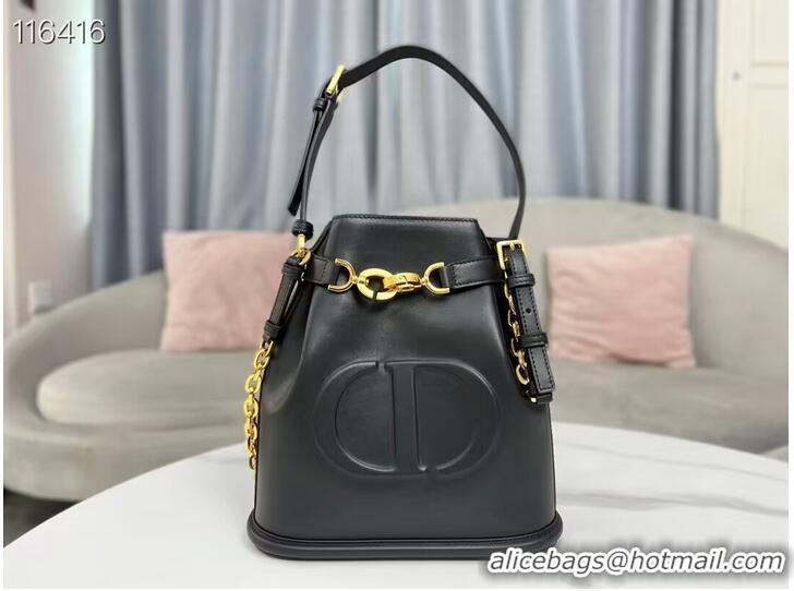 Pretty Style MEDIUM CEST DIOR BAG CD-Embossed Calfskin M2271UBHA black