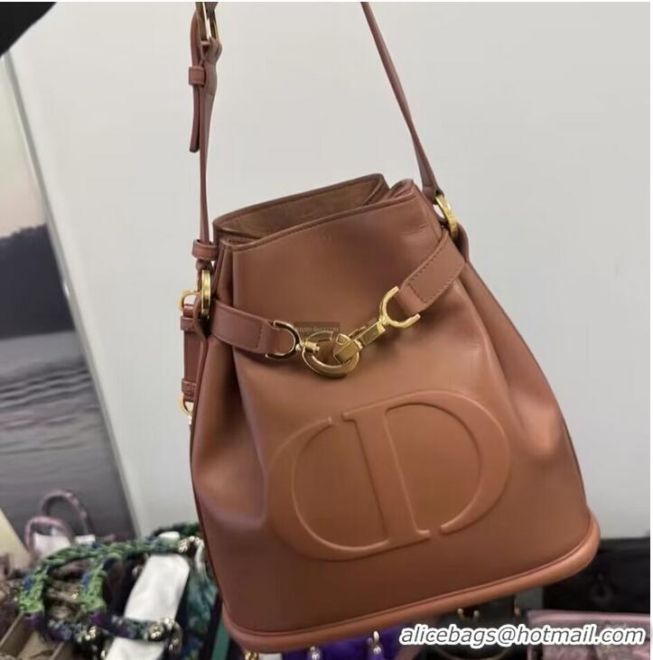 Buy Fashionable MEDIUM CEST DIOR BAG CD-Embossed Calfskin M2271UBHA brown