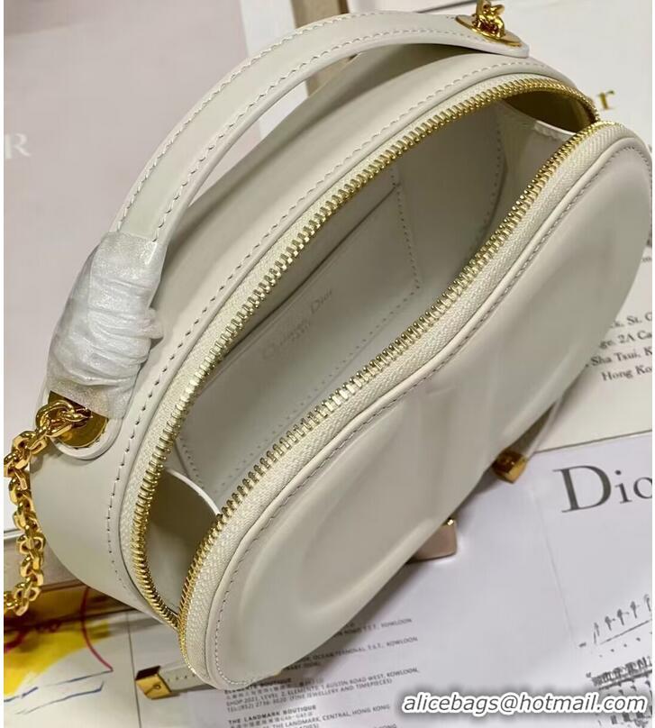 Top Quality CD SIGNATURE OVAL CAMERA BAG Calfskin with Embossed CD Signature S2201UMFV Latte