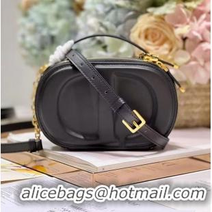 Discount DIOR SIGNATURE OVAL CAMERA BAG Calfskin with Embossed CD Signature S2201UMFV black