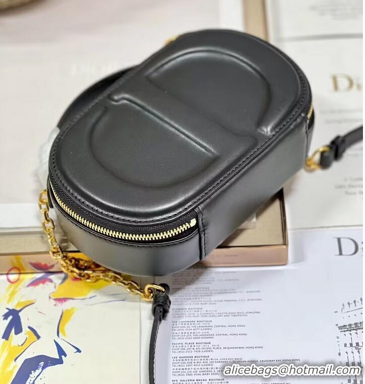 Discount DIOR SIGNATURE OVAL CAMERA BAG Calfskin with Embossed CD Signature S2201UMFV black