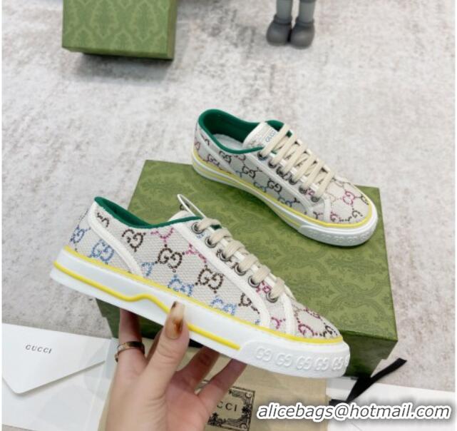 Best Price Gucci Tennis 1977 Sneakers in White GG canvas with crystals 420135