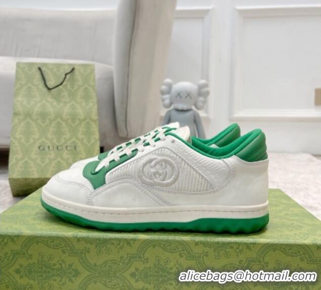 Purchase Gucci MAC80 Sneakers in Leather and Fabric White/Green 0420127