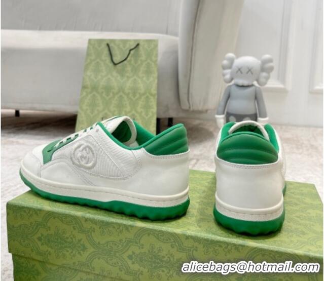 Purchase Gucci MAC80 Sneakers in Leather and Fabric White/Green 0420127