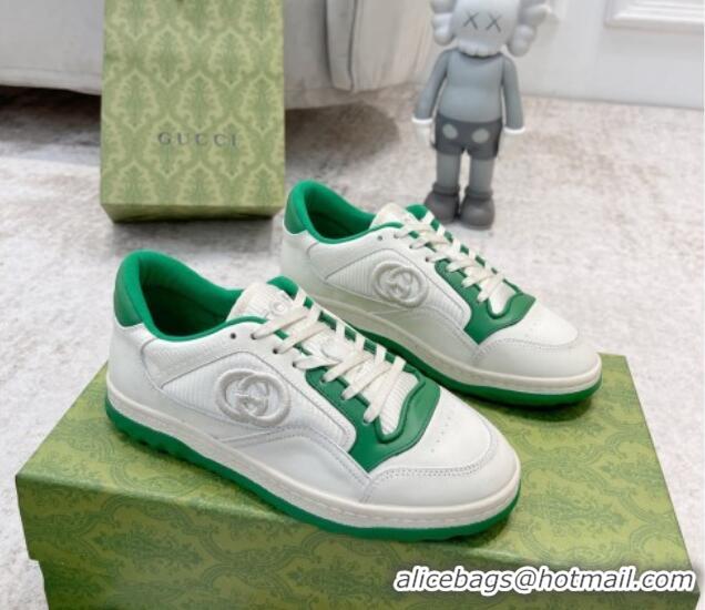 Purchase Gucci MAC80 Sneakers in Leather and Fabric White/Green 0420127