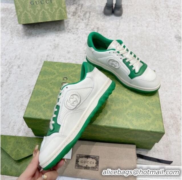 Purchase Gucci MAC80 Sneakers in Leather and Fabric White/Green 0420127