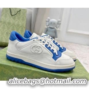 Good Quality Gucci MAC80 Sneakers in Leather and Fabric White/Blue 420128