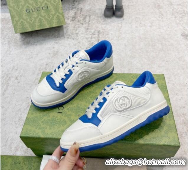 Good Quality Gucci MAC80 Sneakers in Leather and Fabric White/Blue 420128