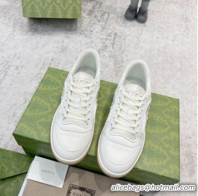 Grade Quality Gucci MAC80 Sneakers in Leather and Fabric All White Upper 420131