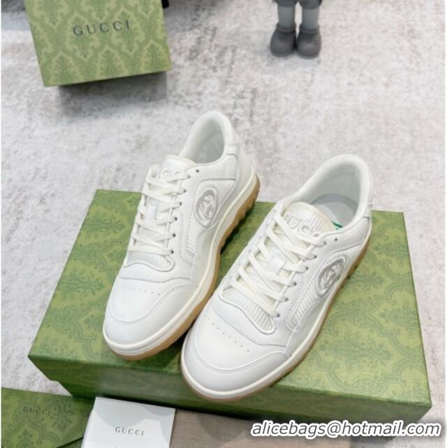 Grade Quality Gucci MAC80 Sneakers in Leather and Fabric All White Upper 420131