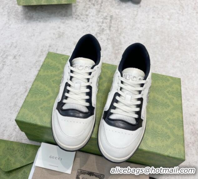 Good Quality Gucci MAC80 Sneakers in Leather and Fabric White1/Black 0420133