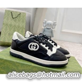 Durable Gucci MAC80 Sneakers in Leather and Fabric Black1/White 420134