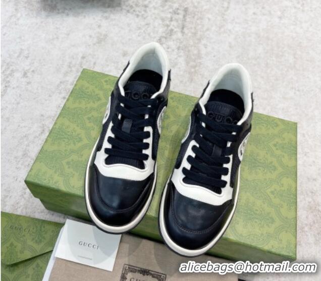 Durable Gucci MAC80 Sneakers in Leather and Fabric Black1/White 420134