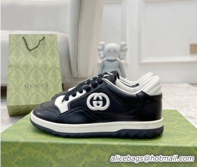 Durable Gucci MAC80 Sneakers in Leather and Fabric Black1/White 420134