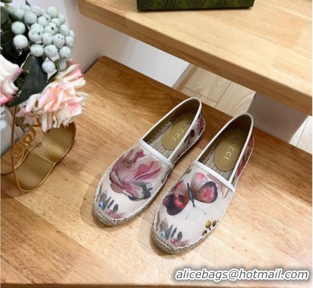 Good Looking Gucci Printed GG Canvas Espadrilles White 425071